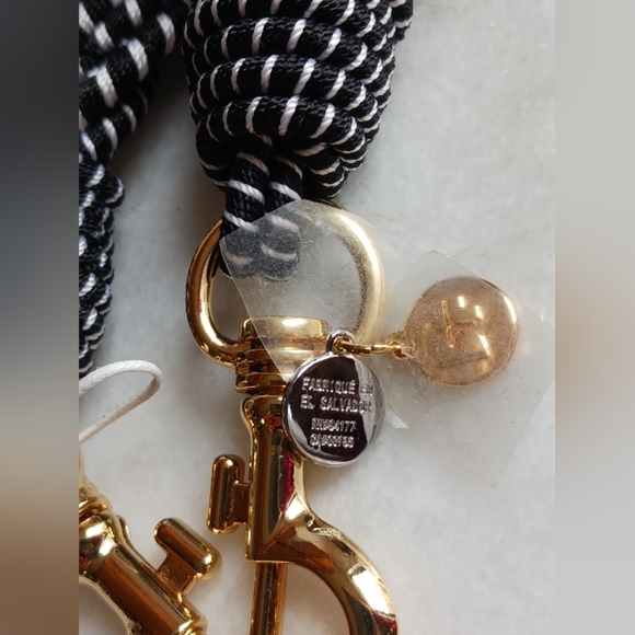 NWT DIANE VON FURSTENBERG BRAIDED CROSSBODY STRAP BLACK/ WHITE - Picture 5 of 11